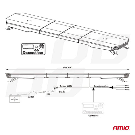 Amio Stroboscope blinkende LED LED WARNUNG LICHT BAR / LED BAR 180 LED 1372 mm Orange