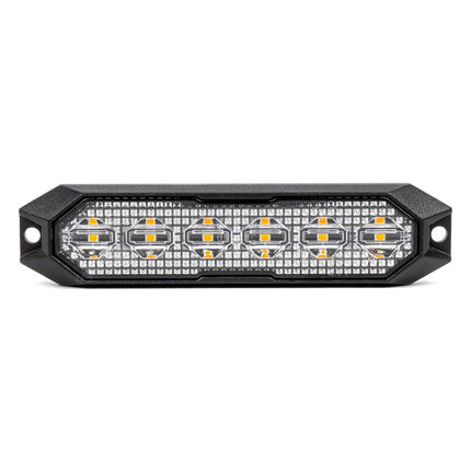 Amio Stroboscope blinkend Licht Schlanker Bernsteinmontage Flash Light 6x3W LED R65 R10 12/24V IP6K9K Oranje