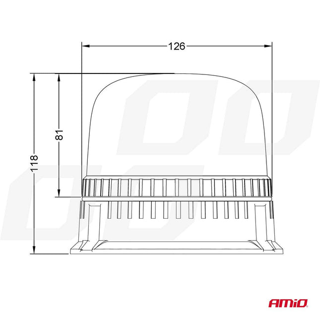 Amio -Stroboskop -Blitzlicht -Warnlampe W25B 12/24V IP66 Oranje R65 R10