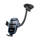 AMiO Suction Mount Telefoonhouder met 15W Draadloze Oplader - Verstelbare Arm en Herbruikbare Zuignap Zwart - VCTparts.nl