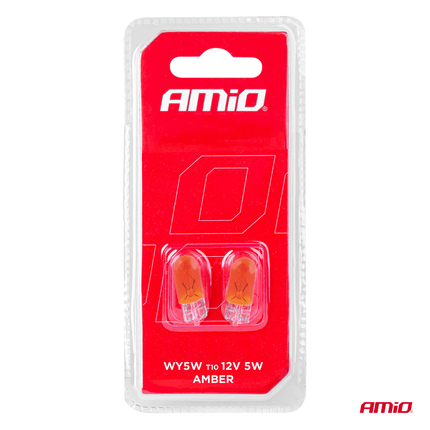 AMiO T10 Oranje Halogeen Verlichting 30 lumen W2.1x9.5d (set) [Knipperlicht - Richtingaanwijzer] - VCTparts.nl