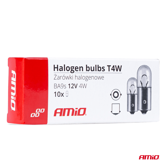 AMIO T4W BA9S HALOGENEN 12V 4W Weiß [Scheinwerfer -Tag Lauflicht] (10 Teile)