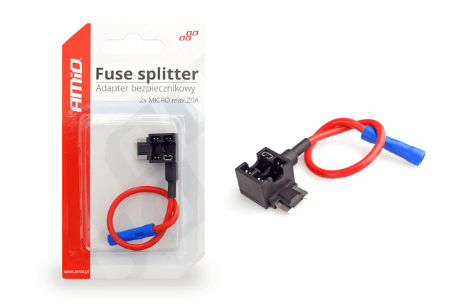 AMiO Universele Add a Zekeringhouder Micro Steekzekering 20A Splitter Adapter - VCTparts.nl