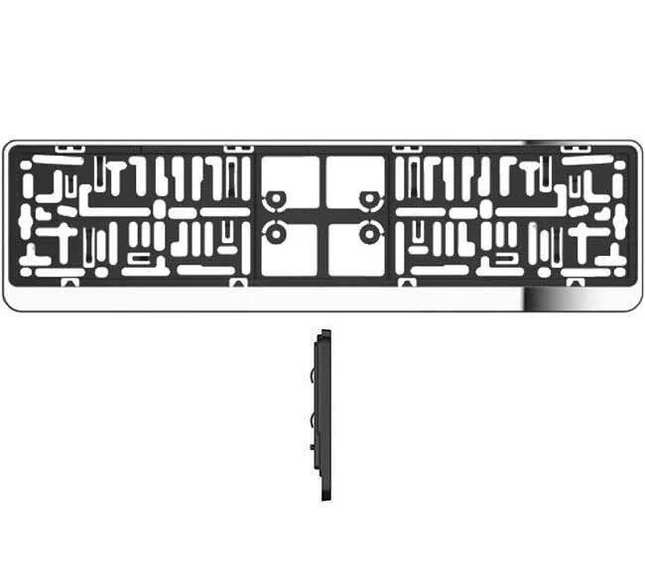 AMiO Universele Kentekenplaathouder Nummerbord Europa Chrome - VCTparts.nl