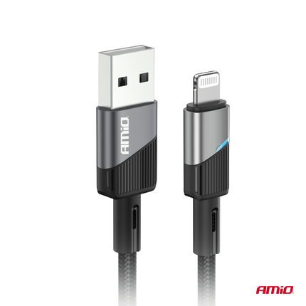 AMiO USB-A naar Lightning Kabel 3A 100cm FullLINK Premium - Hoogwaardige Snellader Oplaadkabel Snoer - VCTparts.nl