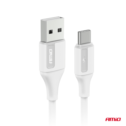 AMiO USB-A naar USB-C Kabel 3A 100cm FullLINK Wit - Hoogwaardige Snellader Oplaadkabel Snoer - VCTparts.nl