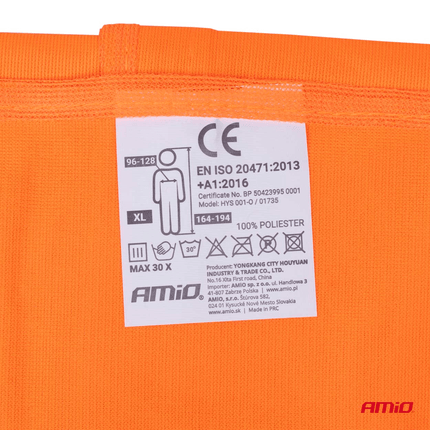 AMiO Veiligheidsvest Oranje SV-01 Reflecterend Hesje met ISO Certificaat (120gr/m) - VCTparts.nl