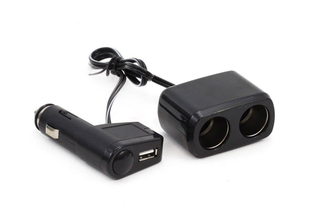 AMiO Verlengstuk Stopcontact SOC1 2+1 USB Universeel Zwart - VCTparts.nl