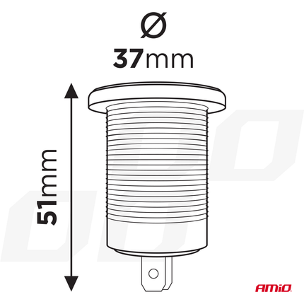 AMiO Waterdichte Telefoon Lader Autostekker Inbouwdoos USB-A en USB-C 12V 24V Universeel - VCTparts.nl