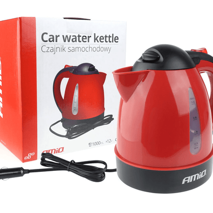 AMiO Waterkoker Auto Koffiezetter Kan (12v/150w) met Contraplug Rood - VCTparts.nl