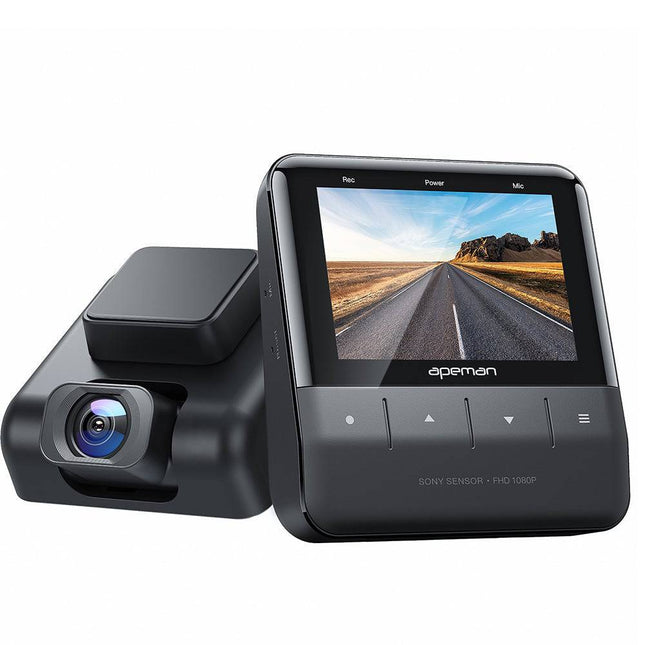 Apeman C580B Dashcam 1080p HD WiFi Auto -Video -Rekorder mit kontinuierlicher Ernährung Schwarz