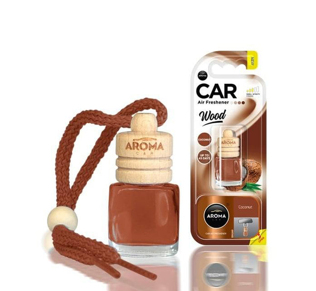 AROMA CAR AROMA Hout Luchtverfrisser KOKOS Langdurige Frisheid Tropische Geur Wit - VCTparts.nl