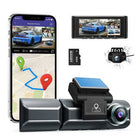 Azdome Dashcam M550 4K 1260p WiFi Auto Video Recorder mit Rücken- und Innenkamera Schwarz