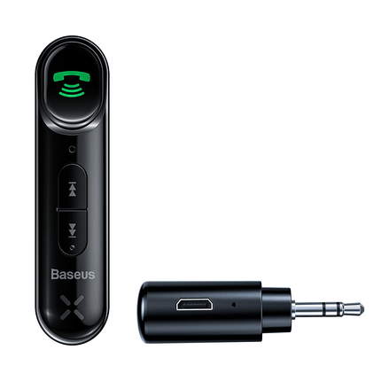 Baseus Bluetooth AUX Muziek Transmitter Autolader met Batterij Zwart - VCTparts.nl