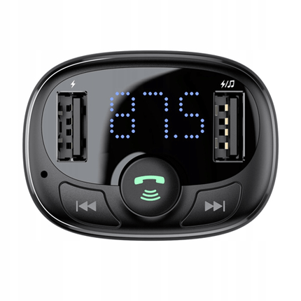 Baseus  Bluetooth Muziek FM Transmitter en Dubbele USB Poort S-09A Autolader Zwart - VCTparts.nl