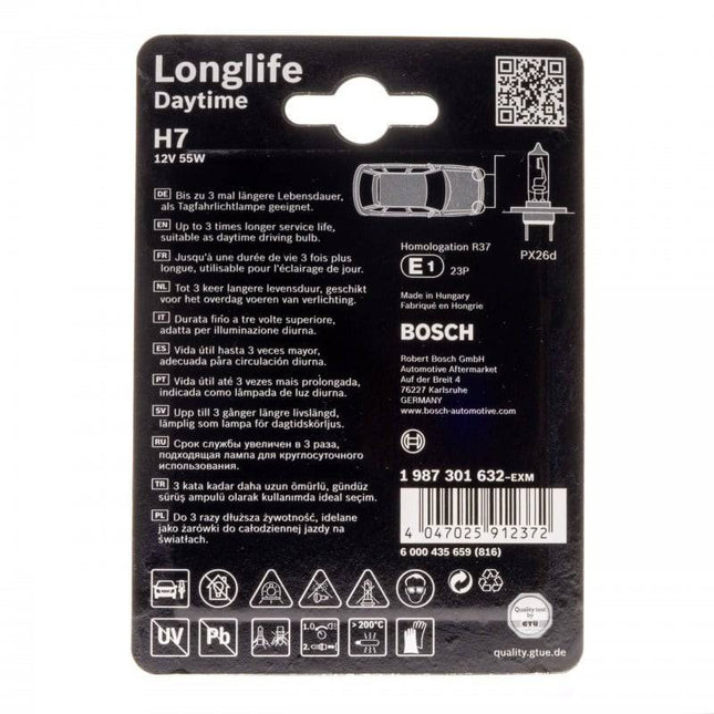 Bosch Halogeen H7 LONGLIFE Wit Dimlicht Koplamp Origineel 3000K - VCTparts.nl