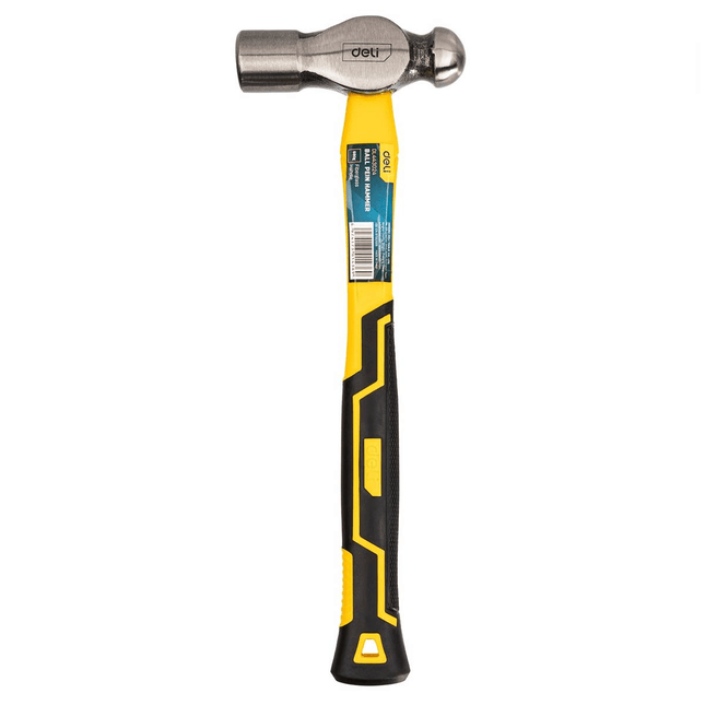 Deli Ball Pein Hammer 0.68kg Universeel met Ergonomische Handgreep [Gereedschap - EDL443024] (Geel) - VCTparts.nl