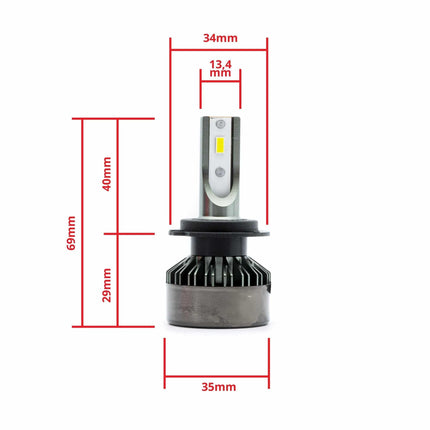 EinParts 6000K LED -Scheinwerfer Dimlich H7 White Dimlich 12/24V (Set)