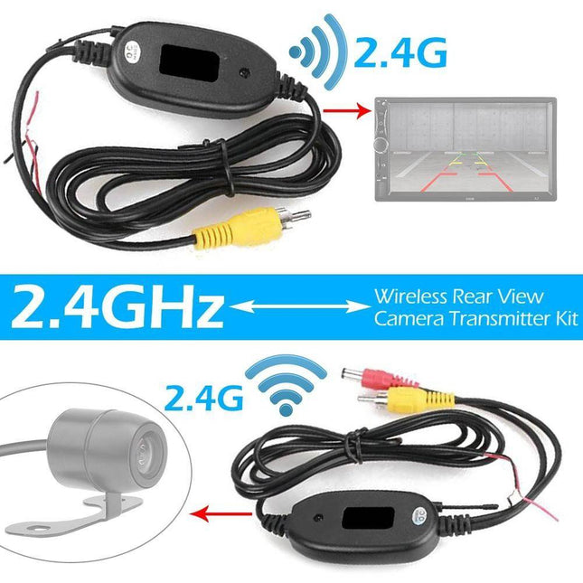 Einparts Draadloze Achteruitrijcamera Bekabeling Zender Transmitter & Ontvanger 2.4Ghz 12V - VCTparts.nl