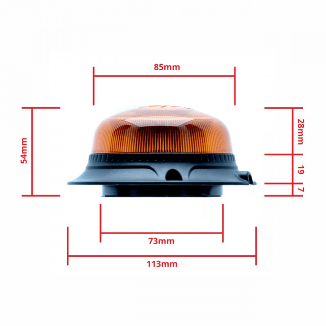 Einparts LED Beacon Zwaailicht led Noodverlichting Stroboscoop met Magneet Krachtige Waarschuwingsverlichting 12v-24v Oranje - VCTparts.nl