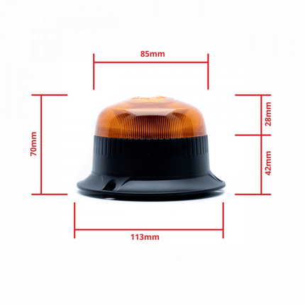 Einparts LED Beacon Zwaailicht led Stroboscoop Noodverlichting met Magneet Krachtige Waarschuwingsverlichting 12v-24v Oranje - VCTparts.nl