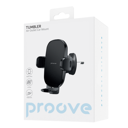 Proove Tumbler Auto Telefoonhouder Klem (4.7 - 6.9 inch) Zwart