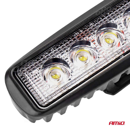 AMiO Krachtige Werklamp AWL01 6 LED FLAT 9-60V Verstraler Spot Robuust Offroad - VCTparts.nl