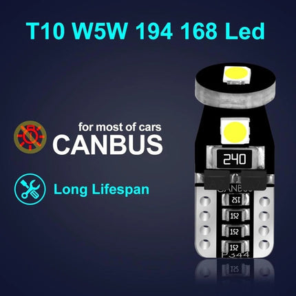 8000K T10 led W5W Verlichting  (set) [Stadsverlichting - Parkeerverlichting - Kentekenverlichting - Interieurverlichting] - VCTparts.nl