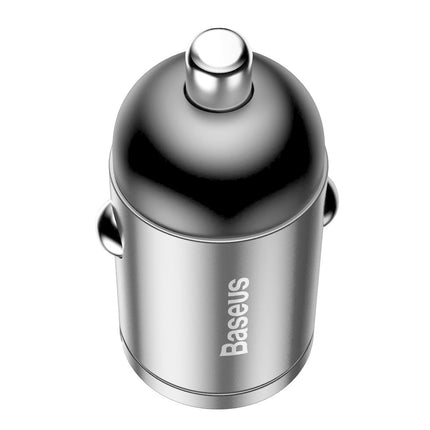 Baseus Mini USB Autolader QC 3.0 30W Snellader Grijs - VCTparts.nl