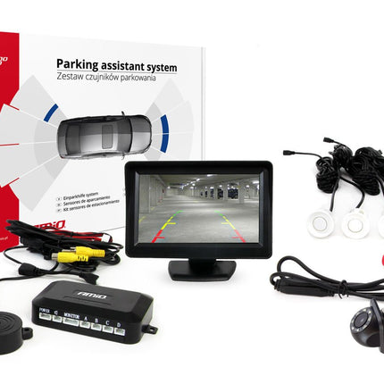 AMiO Parkeerhulpsysteem TFT01 43" met HD-305 LED 4 sensoren wit - VCTparts.nl