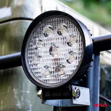 AMiO Krachtige Werklamp AWL06 9 LED FLOOD 9-36V Verstraler Spot Robuust Offroad - VCTparts.nl