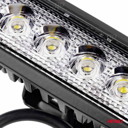 AMiO Krachtige Werklamp AWL01 6 LED FLAT 9-60V Verstraler Spot Robuust Offroad - VCTparts.nl