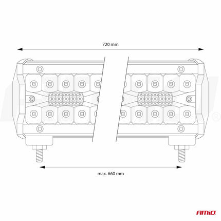 AMiO Krachtige LED Werklamp AWL30 200LED 720x74 600W COMBO 9-36V Verstraler Spot Robuust Offroad - VCTparts.nl