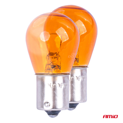 AMiO Universele Halogeen Oranje BAU15S Voor Knipperlicht P21W (12V) (Set) - VCTparts.nl