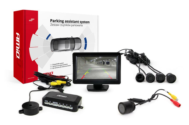 AMiO Parkeerhulpsysteem TFT01 43" met HD-301-IR 4 sensoren zwart - VCTparts.nl