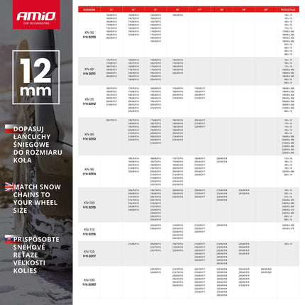 AMiO Sneeuw Kettingen Gehard Staal 12 mm KN-110 tot 1800 kg - VCTparts.nl
