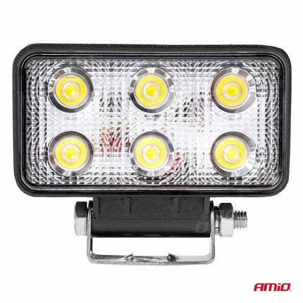 AMiO Krachtige Werklamp AWL02 6 LED FLAT 9-60V Verstraler Spot Robuust Offroad - VCTparts.nl