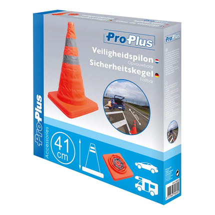 ProPlus Veiligheidspilon Opvouwbaar Reflecterend Oranje [Verkeerspilon - Pion] - VCTparts.nl