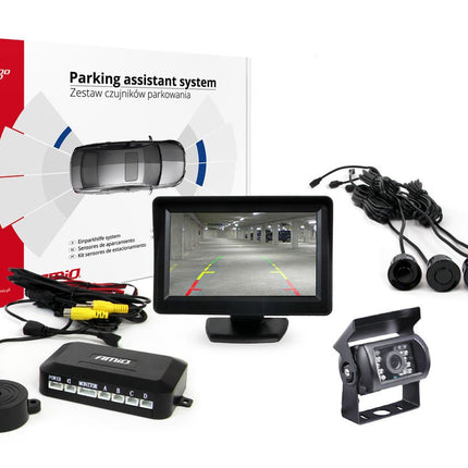 AMiO Parkeerhulpsysteem TFT01 43" met HD-501-IR 4 sensoren zwart - VCTparts.nl