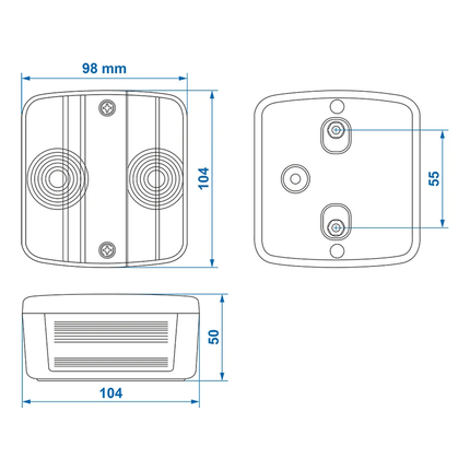 ProPlus Aanhanger Achterlicht 4 functies 98x104mm incl. gloeilampjes - VCTparts.nl