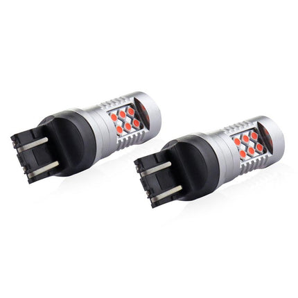 AMiO LED CANBUS 3030 24SMD T20 7443 WR21/5W Rood 12V/24V - VCTparts.nl