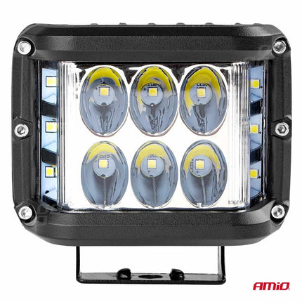 AMiO Krachtige Werklamp AWL08 12 LED (2 lampen) 9-36V Verstraler Spot Robuust Offroad - VCTparts.nl