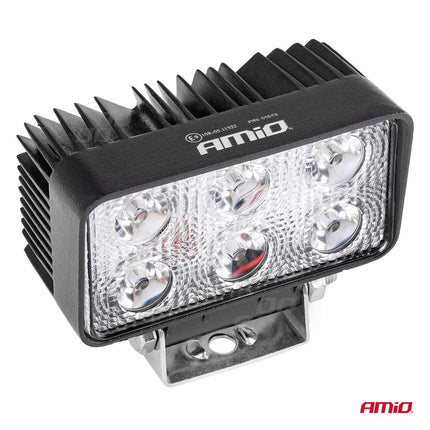 AMiO Krachtige Werklamp AWL02 6 LED FLAT 9-60V Verstraler Spot Robuust Offroad - VCTparts.nl