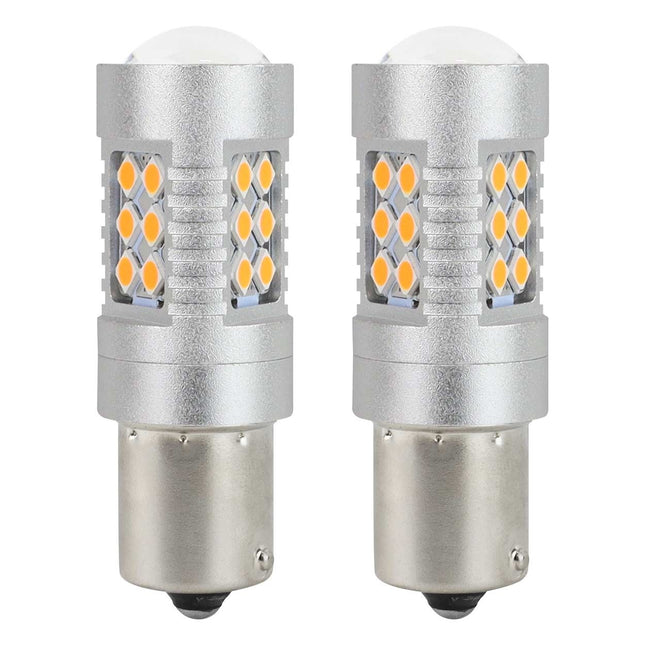 AMiO LED CANBUS 3030 24SMD 1156 BAU15S PY21W Amber 12V/24V - VCTparts.nl