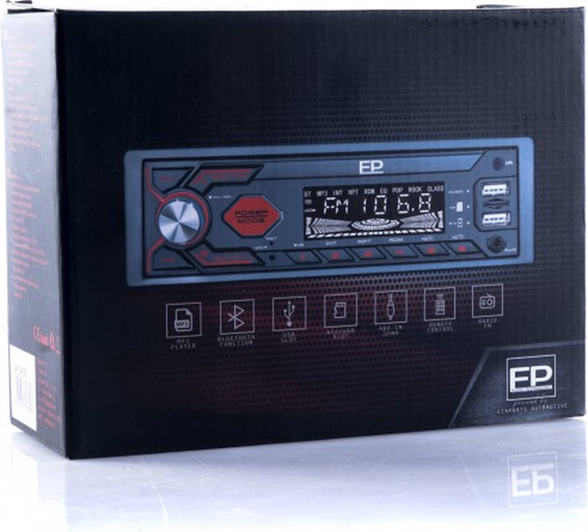 Einparts Auto Inbouw Radio met Bluetooth - SD kaart - USB en Rode LED Verlichting - VCTparts.nl