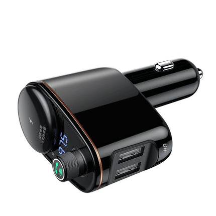 Baseus Bluetooth Muziek FM Transmitter Autolader 2x USB 3.4A Zwart - VCTparts.nl