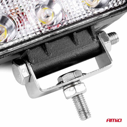 AMiO Krachtige Werklamp AWL02 6 LED FLAT 9-60V Verstraler Spot Robuust Offroad - VCTparts.nl