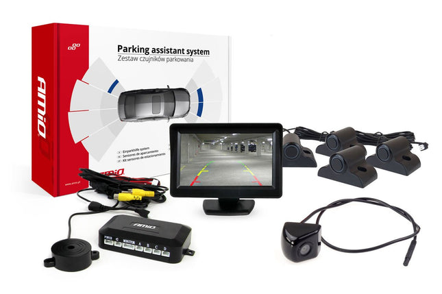 AMiO Parkeerhulpsysteem TFT01 43" met HD-310 4 sensoren zwart Truck - VCTparts.nl