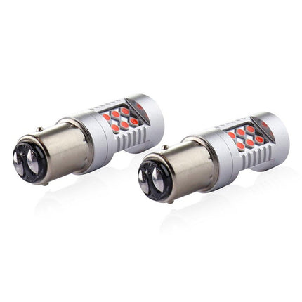 AMiO LED CANBUS 3030 24SMD 1157 BAY15D PR21/5W Rood 12V/24V - VCTparts.nl