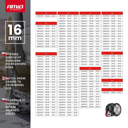 AMiO Sneeuw Kettingen Gehard Staal 16 mm 4x4 KB-240 7500 kg - VCTparts.nl